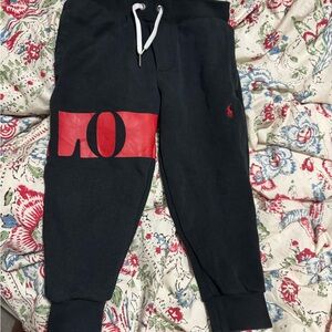Polo by Ralph Lauren Black and Red Jogger Sweatpants 2T